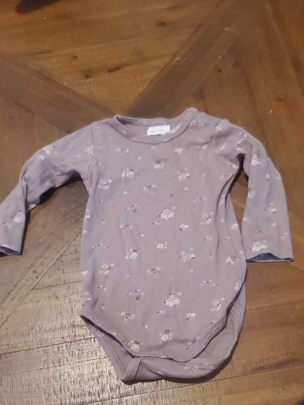 Jamie Kay Mauve Lavender Floral Long-Sleeve Bodysuit